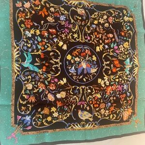 Rare Hermes silk scarf. No signs of wear.  “Pierre’s d’Orient et d’Occident”